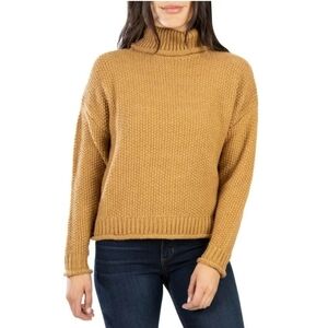 KUT from the Kloth Hailee Long Sleeve Turtleneck Knit Sweater Camel MD